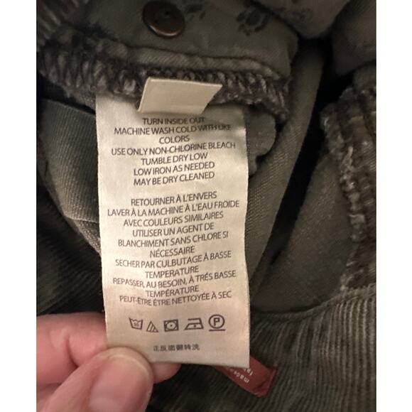 Anthropologie Pilcro the Annie Wide-Leg Corduroy Pants Green Size 28 - Picture 8 of 9